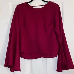 Truth NYC | Burgundy Bell Sleeve Blouse